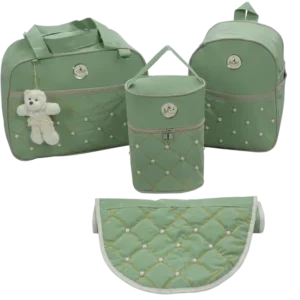 Conjunto Bolsa Saida Maternidade 4 Peças com Pelúcia